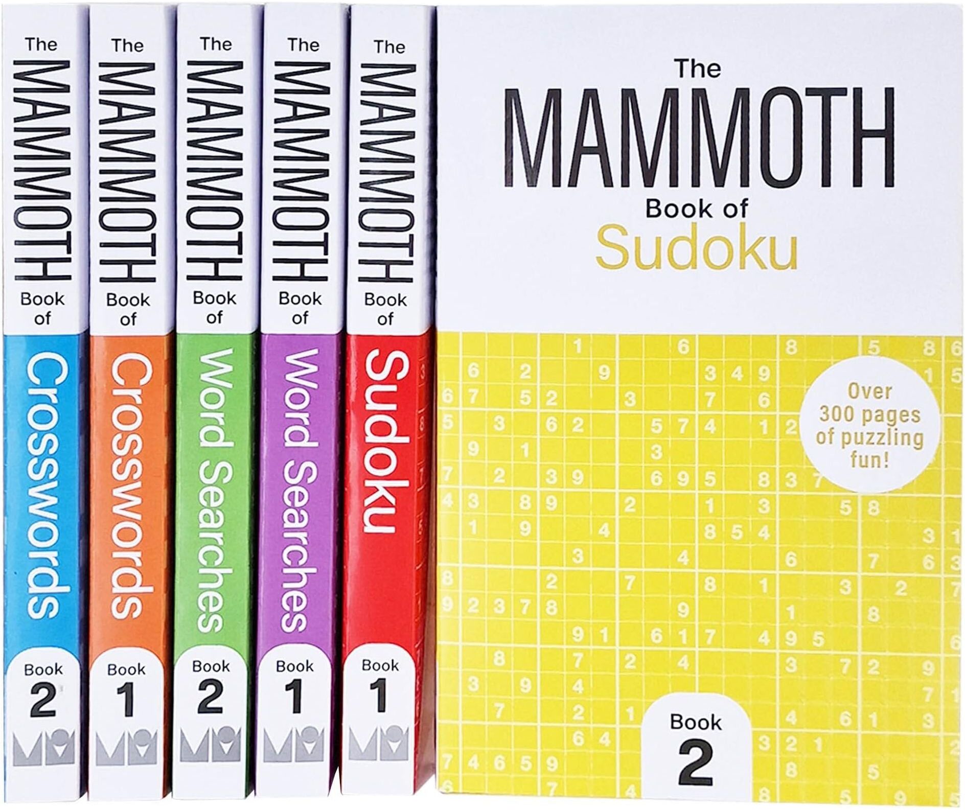 Michael O Mara The Mammoth Crosswords, Word Searches and Sudoku 6 Books Collection Set – Puzzle Brain Training Collection