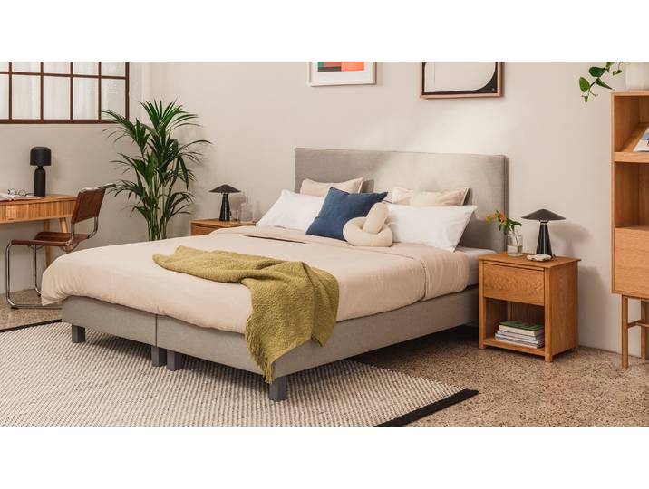 BRUNO Boxspringbett Komfort 200x200cm in Hellgrau höchster Schlafkomfort zum besten Preis