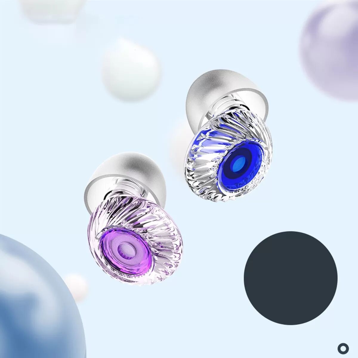 INF Geräuschunterdrückende Ohrstöpsel - Cyclone High Fidelity Transparente Serie Violett
