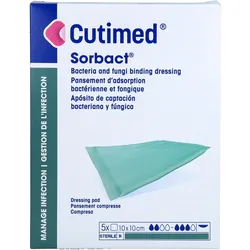 Cutimed Sorbact Saugkompressen 10x10 cm 5 ST