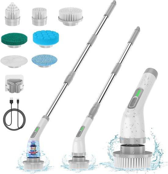 Lightswim Elektrische Schrobber Reinigingsborstel Set met 7 Opzetstukken Grijs