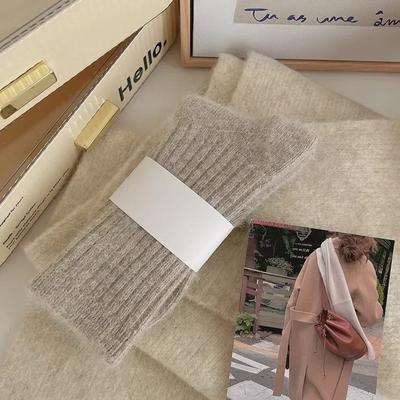 Winter Thick Warm Womens Cashmere Wool Socks Style Solid Color Thermal Fashion Socks For Ladies grey