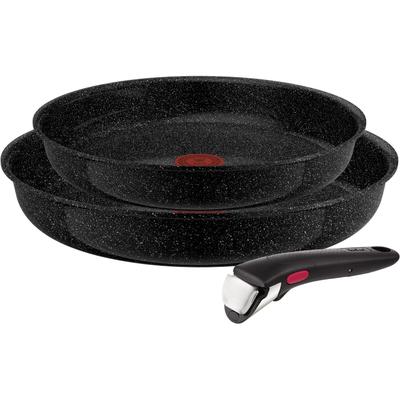Pfannen-Set TEFAL "Ingenio Intens' Ceram", schwarz, Pfannen, abnehmbarer Griff, Thermo-Signal, Induktion, made in France