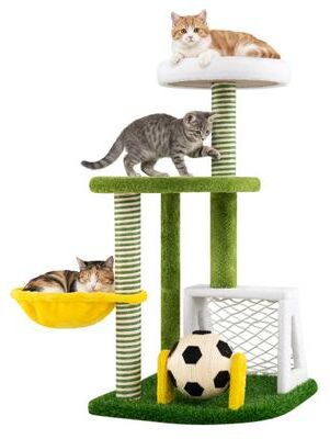 Costway Modern Cat Tree for Indoor Kittens Multi-level Cat Tower with Perches-Green