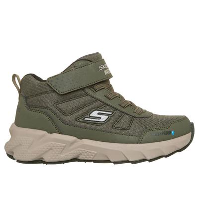 Klettstiefel SKECHERS "SKECHERS ELITE SPORT TREAD", Jungen, Gr. 31, olivgrün, Lederimitat, Schuhe Klettstiefel, mit Klettverschluss, Größenschablone zum Download