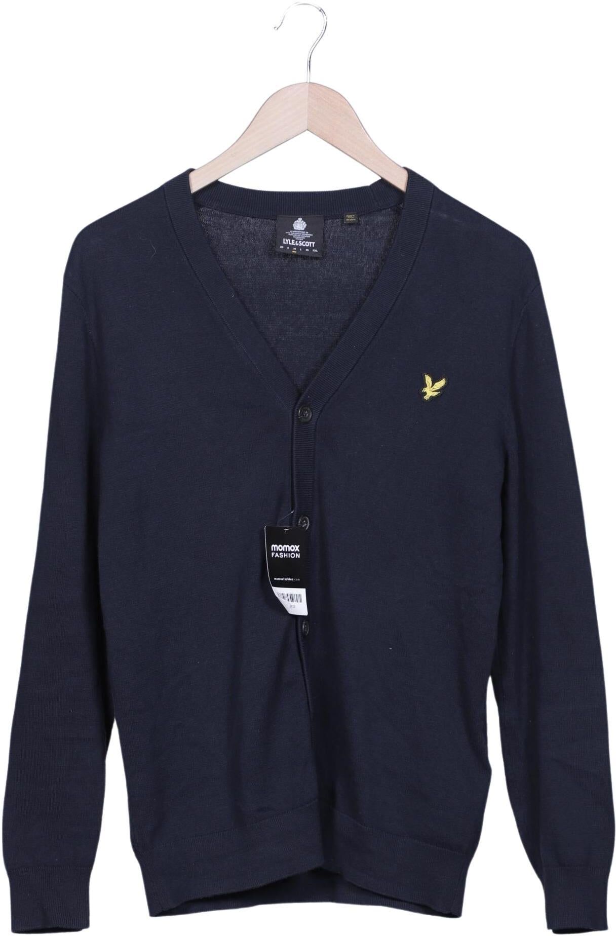 Lyle & Scott Herren Strickjacke, Marineblau, Gr. M, Baumwolle - Second Hand