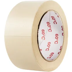 Kreppband weiß, 50 mm, flachkrepp, hitzebeständig bis 60°C, Papier