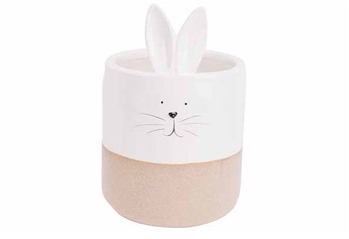Cosy @ Home Potje Rabbit Face - Roze - Porselein - B: 13 cm, D: 13 cm, H: 19,8 cm