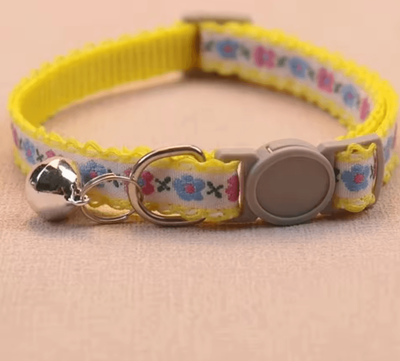 Inspire Curations BlossomBelle Embroidered Lace Cat Collar With Bell 3