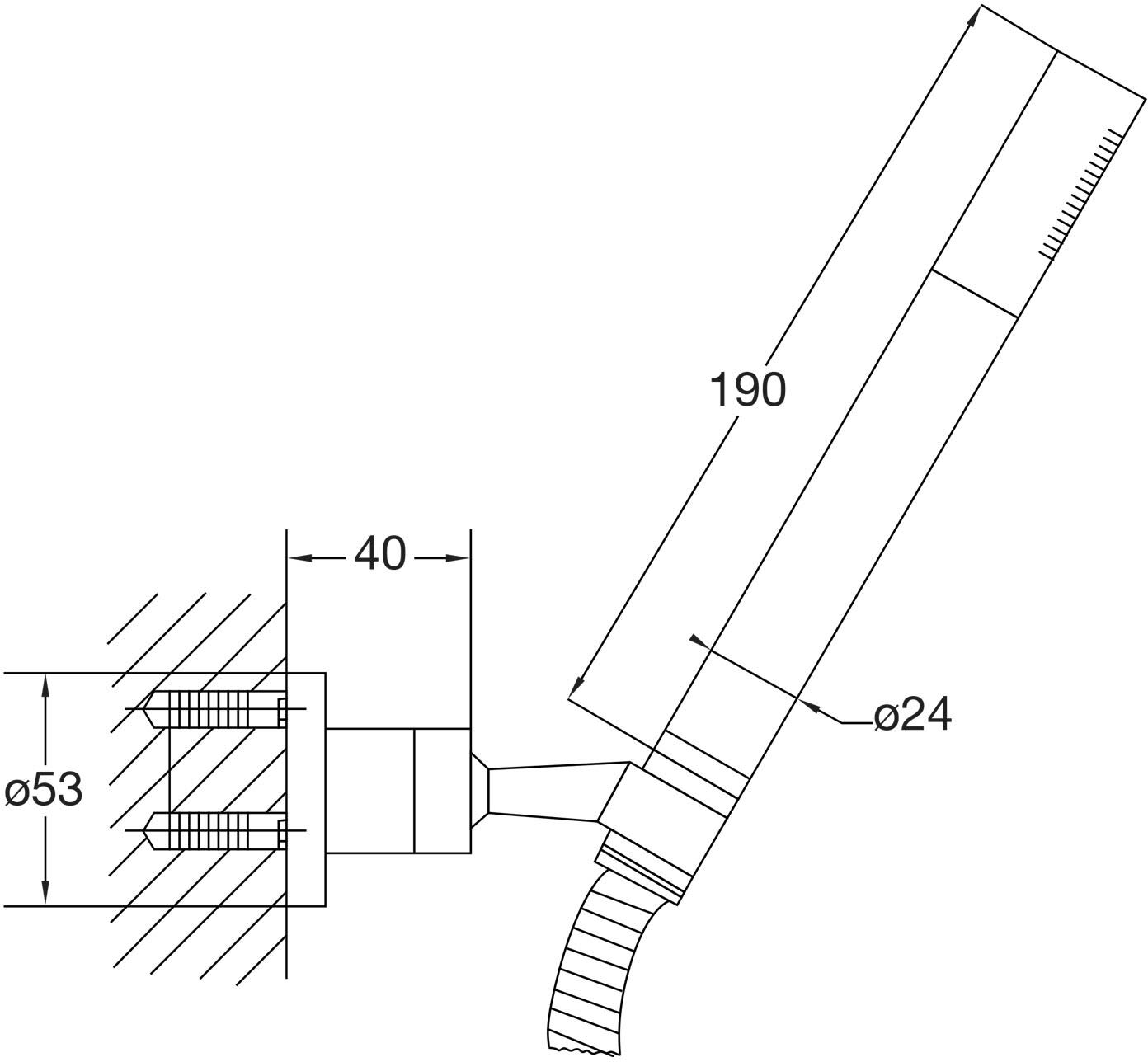 Steinberg Serie 100 Handbrause mit Wandhalter