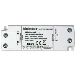 BIOLEDEX® 12V DC Trafo bis 15W für LED Lampen