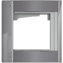 Bticino, Zubehör Gebäudesicherheit, Abdeckrahmen + Modulträger 1 Modul, Türstation SFERA Aluminium