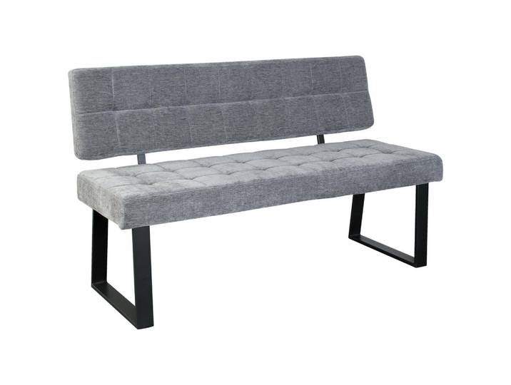 Livetastic Sitzbank, Hellgrau, Metall, Textil, 140x85x56 cm, Esszimmer, Bank, Sitzbänke