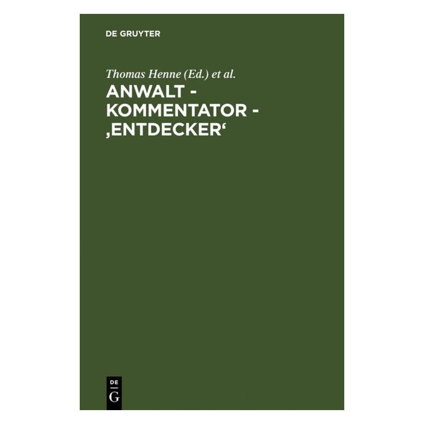 De Gruyter Anwalt - Kommentator - 'Entdecker' (Deutsch, 2006) (7576274)