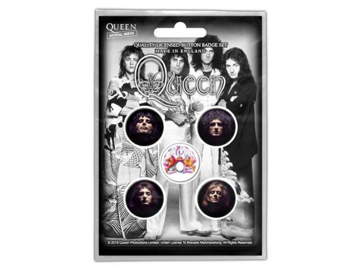 Queen Badge/button Faces Set van 5 Multicolours