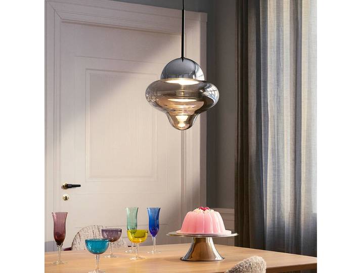 DESIGN BY US Designer Hängelampe Nutty XL, dimmbar, chrom / silber, für Wohn- / Esszimmer, Metall, Design, Pendelleuchte