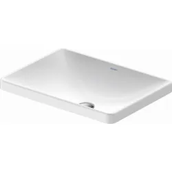 Duravit D-Neo Einbau-Waschtisch 0358600079 60x43,5cm, Einbau von oben, ohne Hahnloch und Hahnlochbank, ohne Überlauf, weiß