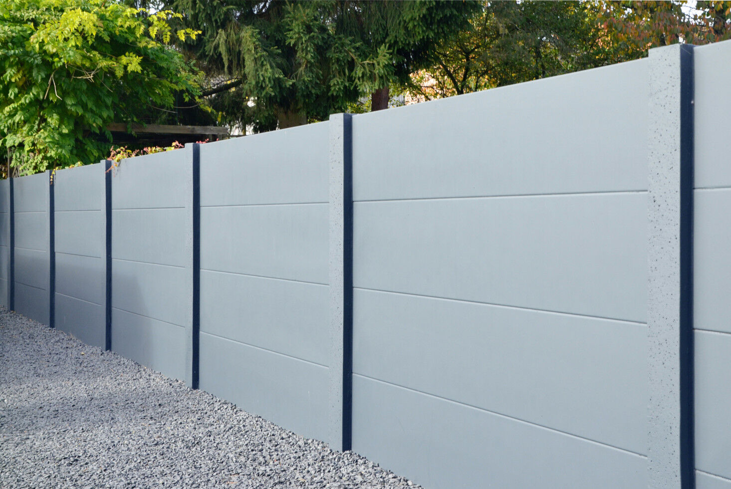 Beckers Betonzaun Betonzaun Grundset glatte Platte S-Motiv Anfangs und Endpfosten 154 cm