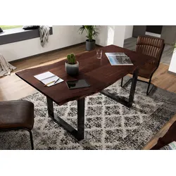 Esstisch Akazie 160x90x76 braun Beine anthrazit glänzend FREEFORM 3