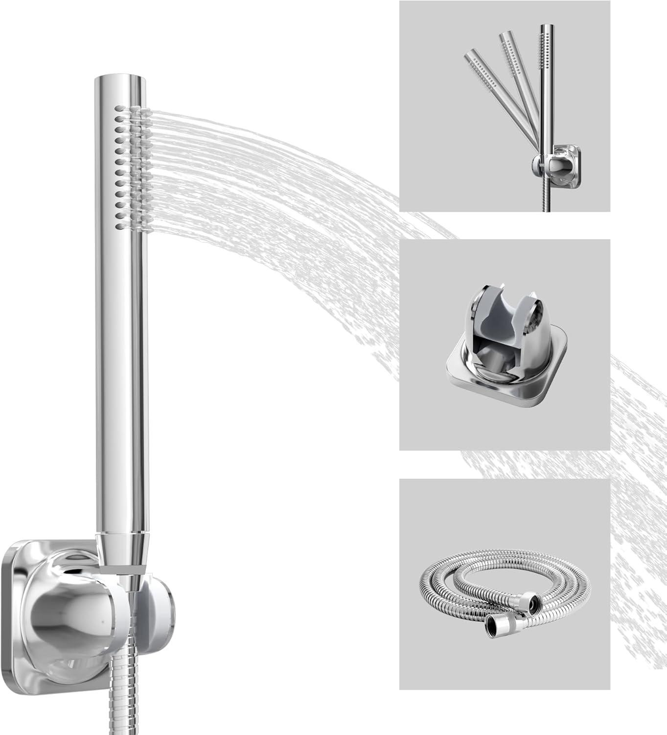 Handdouche chroom met 1 spraytype van massief messing voor de badkamer