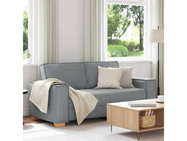 HEFZGDB 2-Sitzer Sofa Hellgrau 140 cm Stoff, Weiches strapazierfähiges Polyestergewebe mit atmungsaktiver Gemütlichkeit, Stabiles Holz- und Metallgestell für Robustheit, Breite