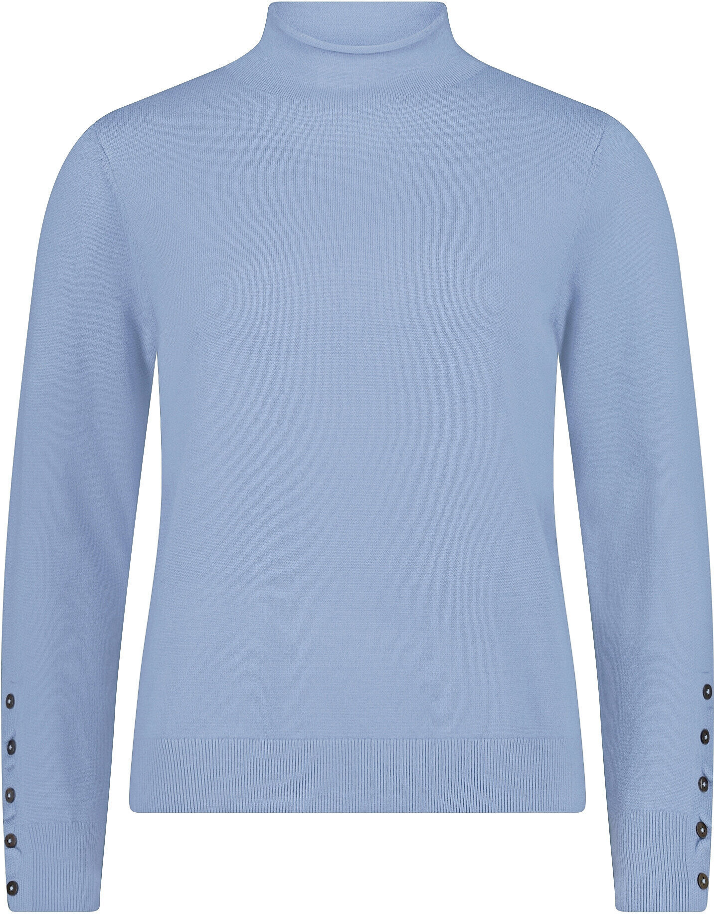 Strickpullover CARTOON "Strickpullover mit Stehkragen", Damen, Gr. 40, blau (flint stone), Pullover Strickpullover