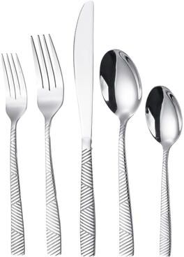 Elama 20 Piece Mirror Polished Stainless Steel Flatware Set