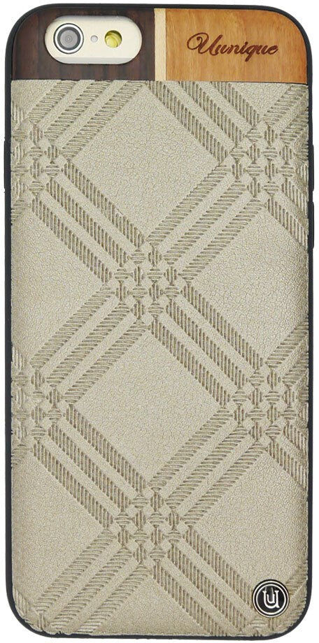 iPhone 6 / 6s Uunique Hard Shell - Designer Plastik Bagside Cover - Embossed Wooden Silver