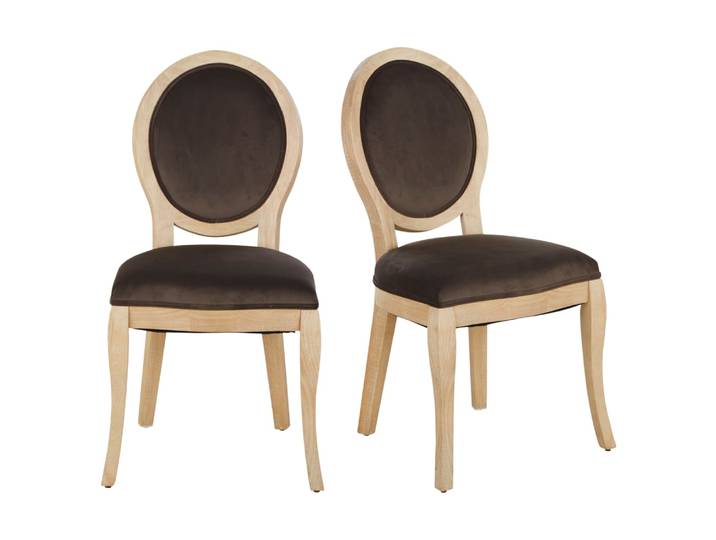 Chaises en velours recyclé taupe (x2)