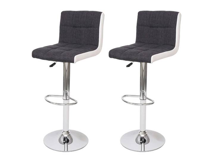 Jamb Barhocker Anthrazit 2er-Set, Textil, 38x107x41 cm, Esszimmer, Barmöbel, Barhocker