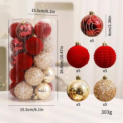 Inspired Living Premium Flocked Christmas Ball Ornaments Elegant Christmas Tree Decorations & Window Display Ornaments f