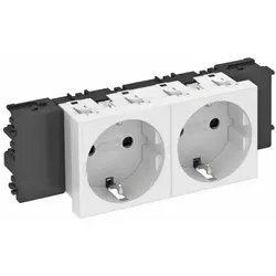 OBO Bettermann 6120362 STD-D0C RW2 Steckdose Connect 45 2fach Schutzkontakt reinweiß RAL 9010 16A 250V