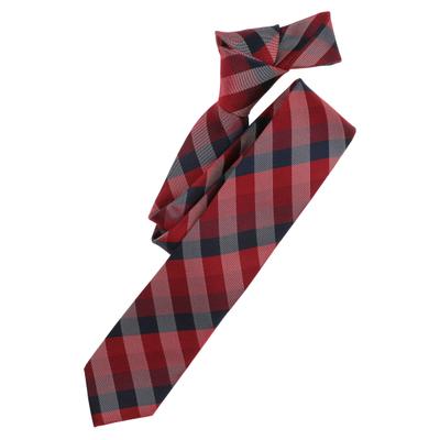 Krawatte VENTI "VENTI Krawatte kariert", Herren, rot (sattes rot), 100% Seide, Krawatten