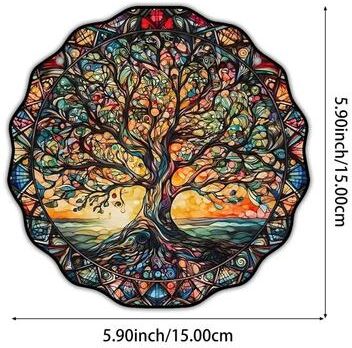 Inspire Select Tree Of Life Acrylic Wall Hanging Round Sun Catcher Ornament Welcome Sign Indoor Outdoor Decor a