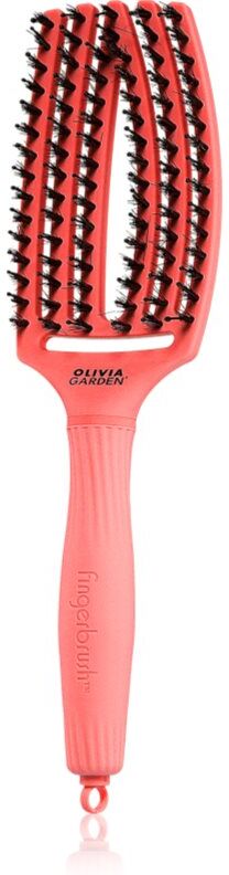 Olivia Garden Fingerbrush Boar & Nylon Hårbørste med børstehår af nylon og vildsvin Red Confidence 1 stk.
