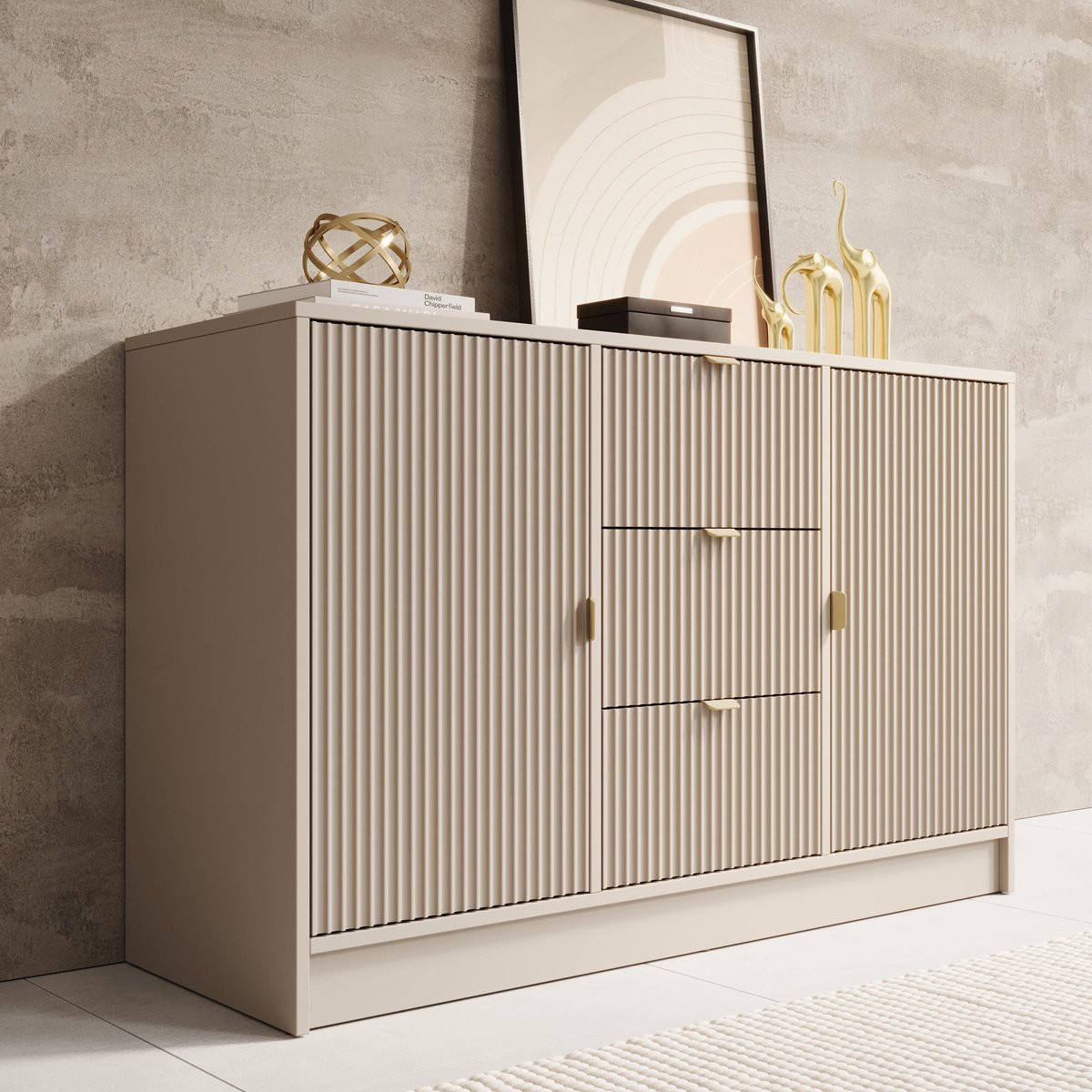 Meubella Dressoir Tavares Beige Breedte: 118 cm
