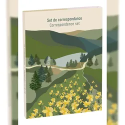 Clairefontaine 5x La Vie en Vosges, Korrespondenzset 12x16,5 cm mit 8 einfachen Karten 11x15,5 cm und 8 Umschlägen Pollen C6 Naturweiß - 83495C