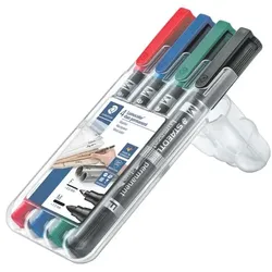 Staedtler 4er-Pack Permanent-Marker »Lumocolor permanent duo« rot
