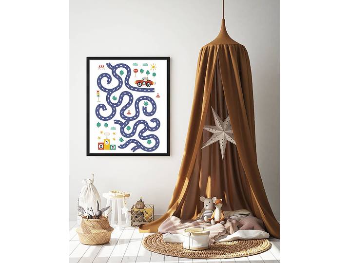 Tableau déco Car Maze 53 x 63cm Multicolore