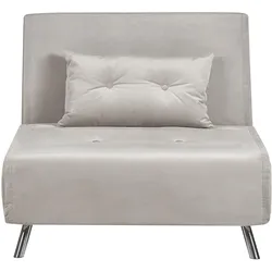 1-SITZER-SCHLAFSOFA Samtstoff Hellgrau Farris