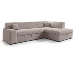 ECKSOFA L Form Lucera Beige 260/175/71 cm Rechts mit Schlaffunktion