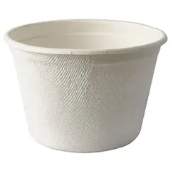 PAPSTAR 500 Suppenbecher, Zuckerrohr "pure" 350 ml Ø 10 cm · 6,4 cm weiss