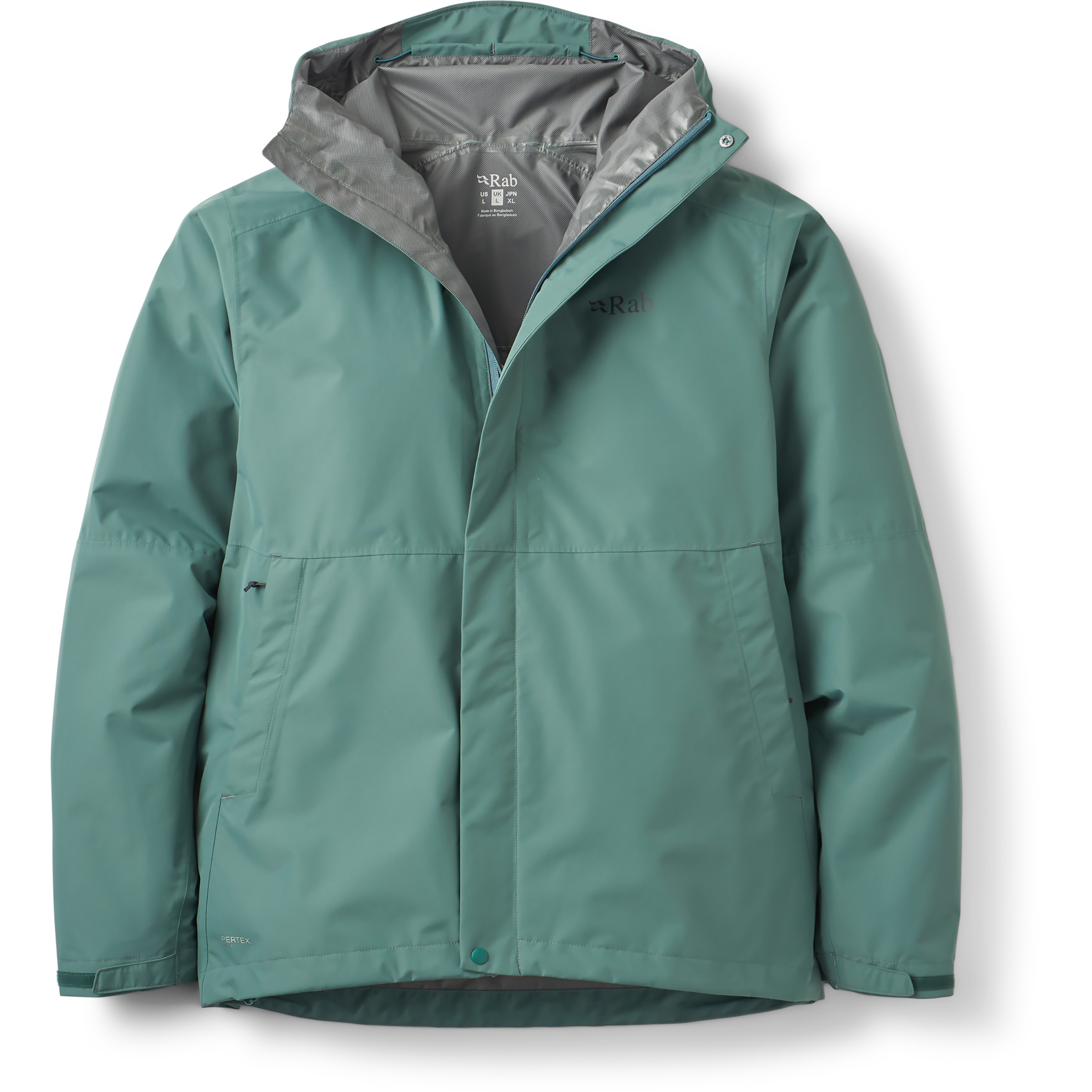 Rab Downpour Herren Regenjacke gruen Größe XL Trekking Klein verpackbar Wasserabweisend