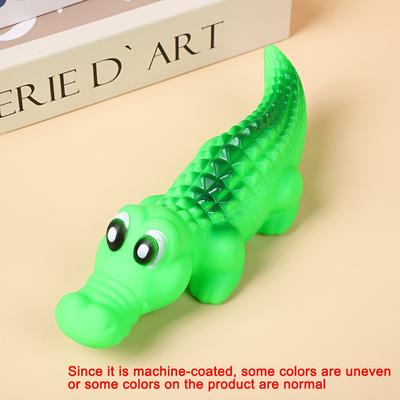 The Handy Homestead Crocodile Squeaky Dog Toy, Durable Latex Chew Toy For Interactive Play green