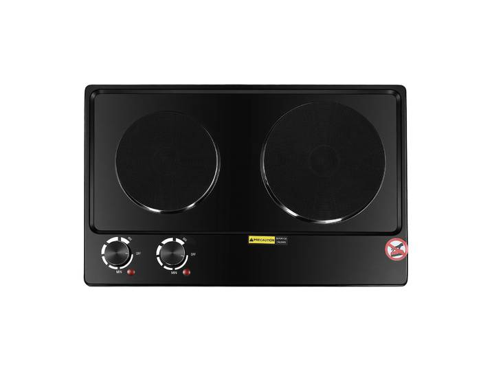 Cuisinière électrique à double brûleur 2500W, plaque de cuisson électrique avec 2 plaques, puissance de feu réglable, 220-240V pour cuisiner