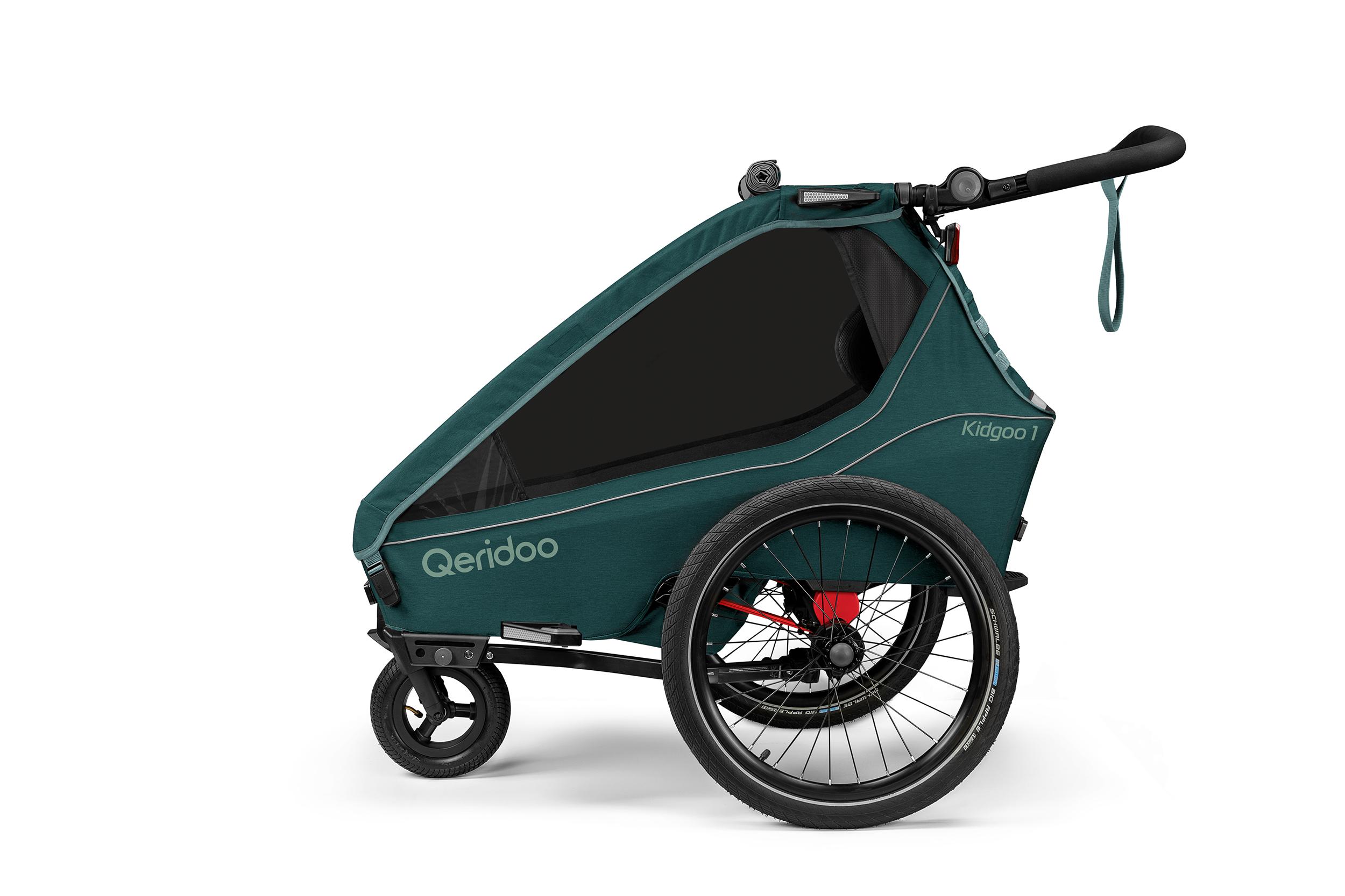 Qeridoo Kidgoo 1 - Kinderfahrradanhänger für 1 Kind, Farbe: Pacific Blue