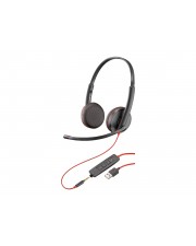 HP Poly Blackwire 3225 3200 Series Headset On-Ear kabelgebunden aktive Rauschunterdrückung USB 3,5 mm Stecker Schwarz Skype-zertifiziert Avaya Certified Cisco Jabber Packung mit 50 (80S11A6)