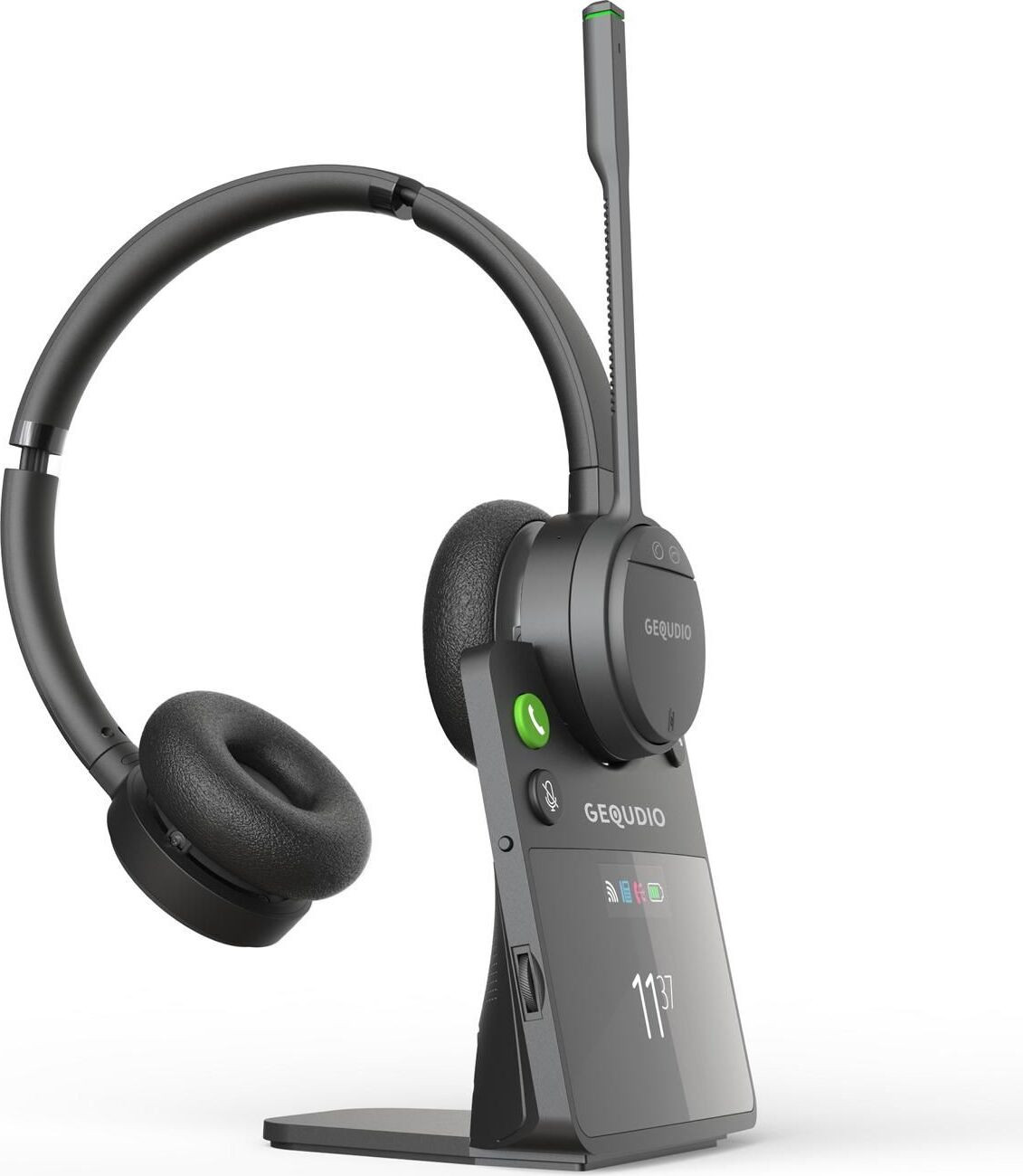 Gequdio GC-4 DECT en Bluetooth Dual Headset inclusief basisstation WA9756