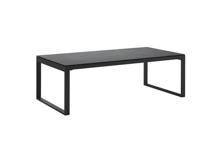Ambia Garden Loungetisch, Anthrazit, Metall, Glas, rechteckig, U-Form, 120x39x60 cm, Gartenmöbel, Gartentisch, Loungetische