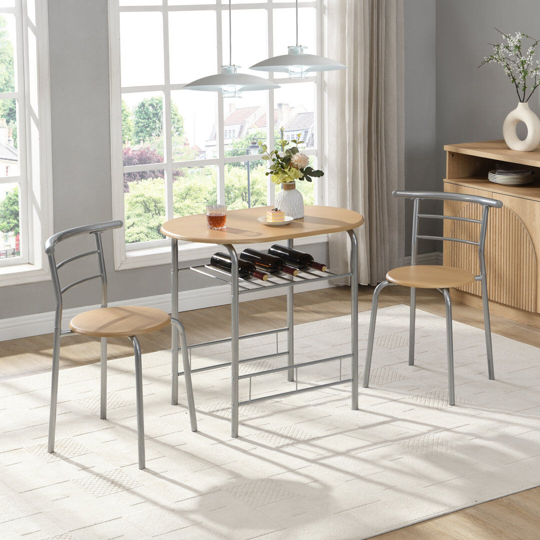 Canora Grey 2 -Person Dining Set Beige/Silver 2